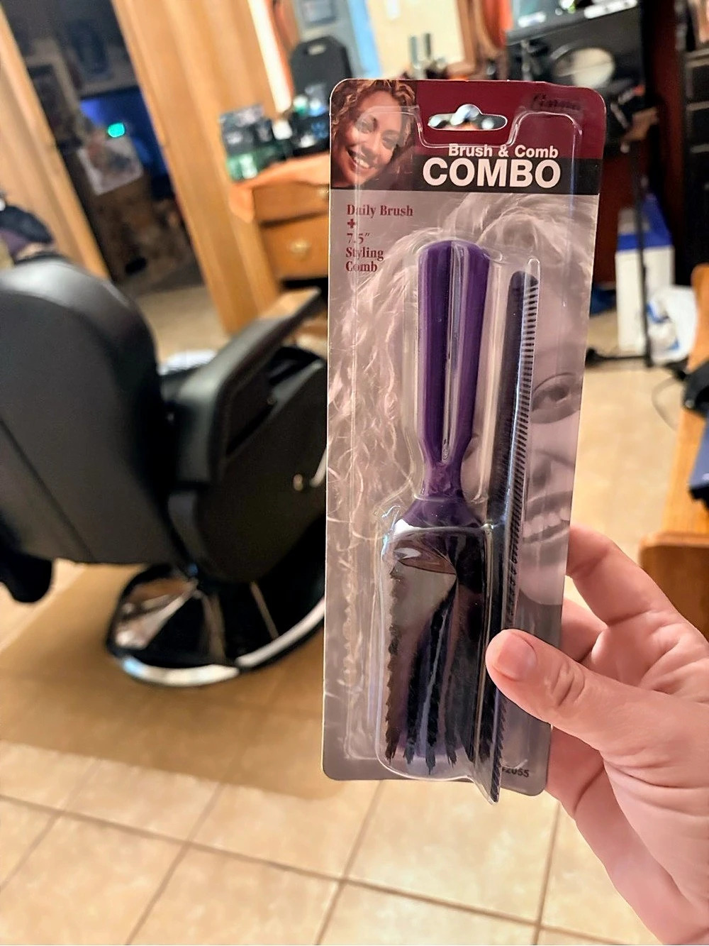 Annie Brush & Comb Combo Purple & Black